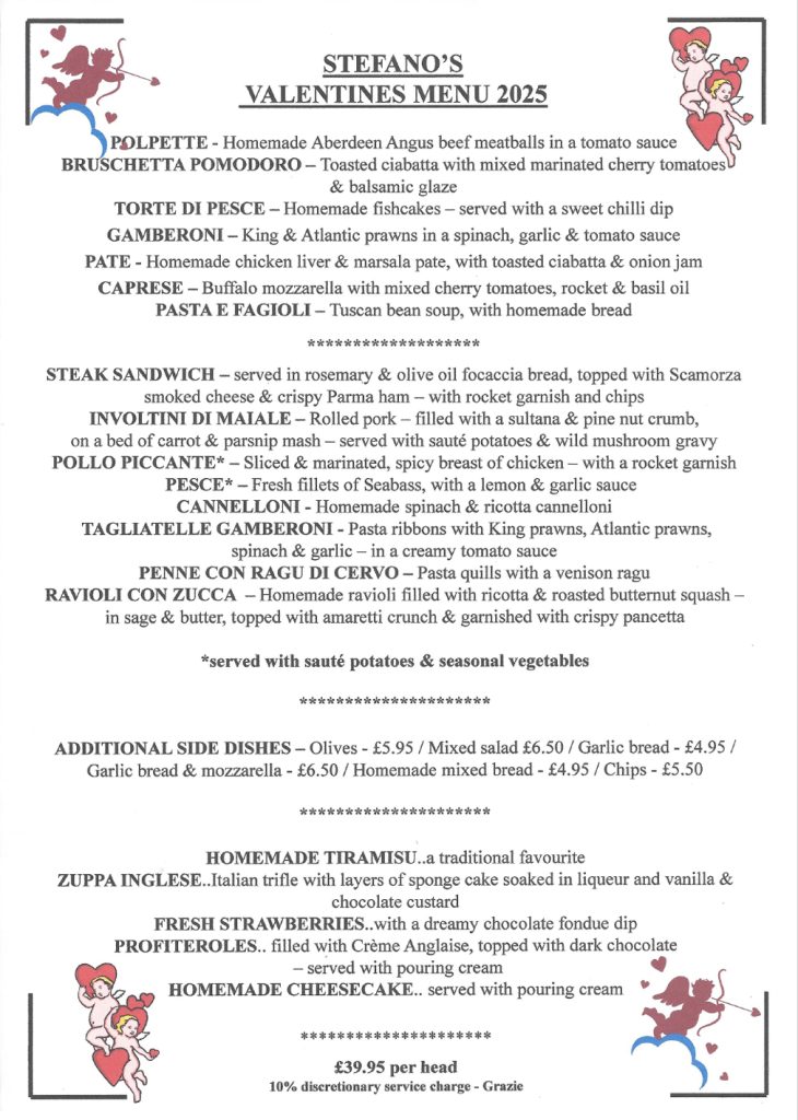 Menus - Stefano's